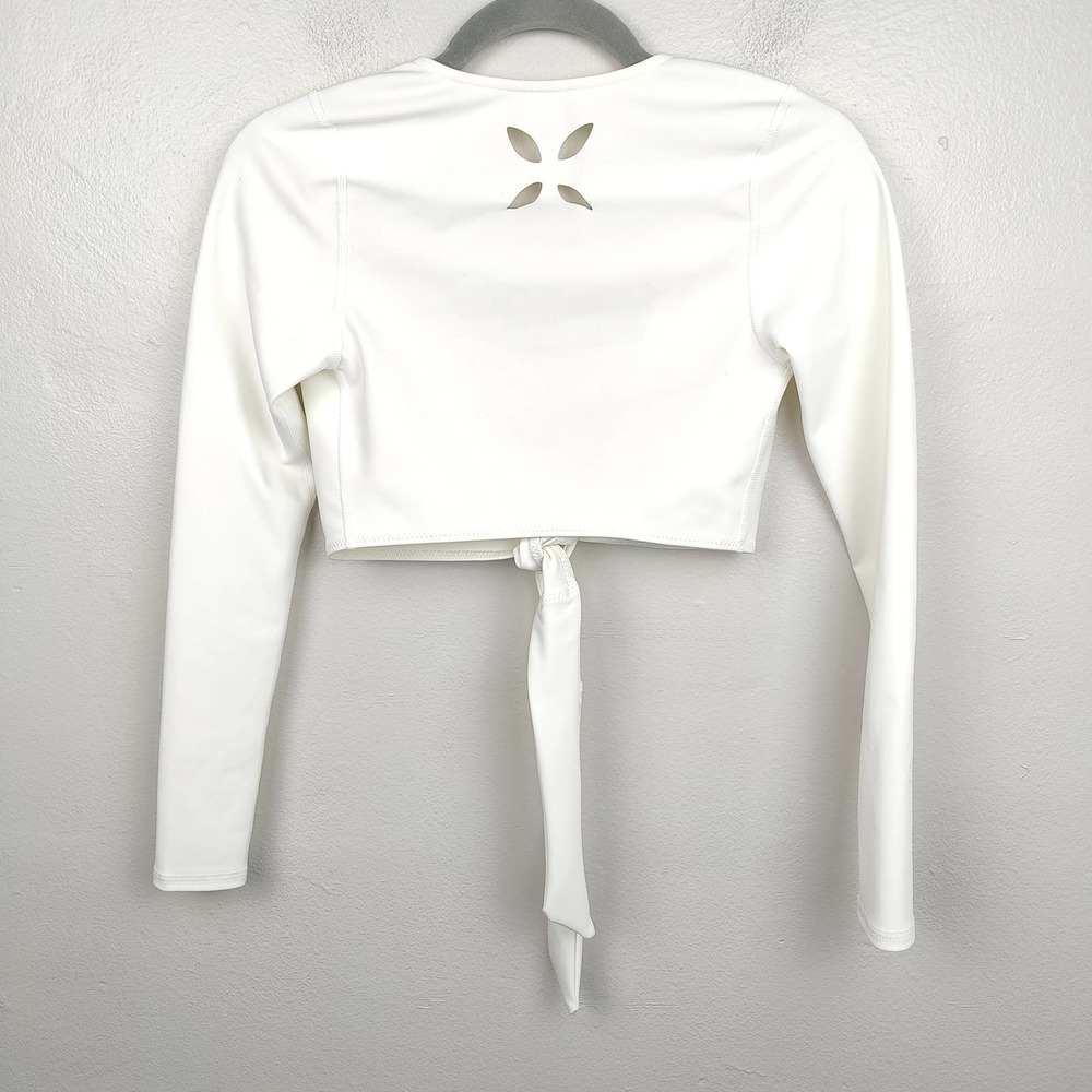 GIGI C White Long Sleeve Wrap Top - Picture 6 of 8
